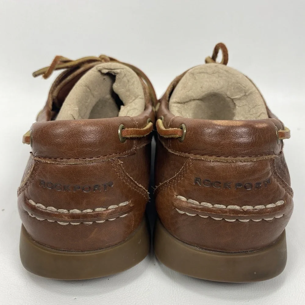 Rockport mens washable boat shoes size 8 M classic tan